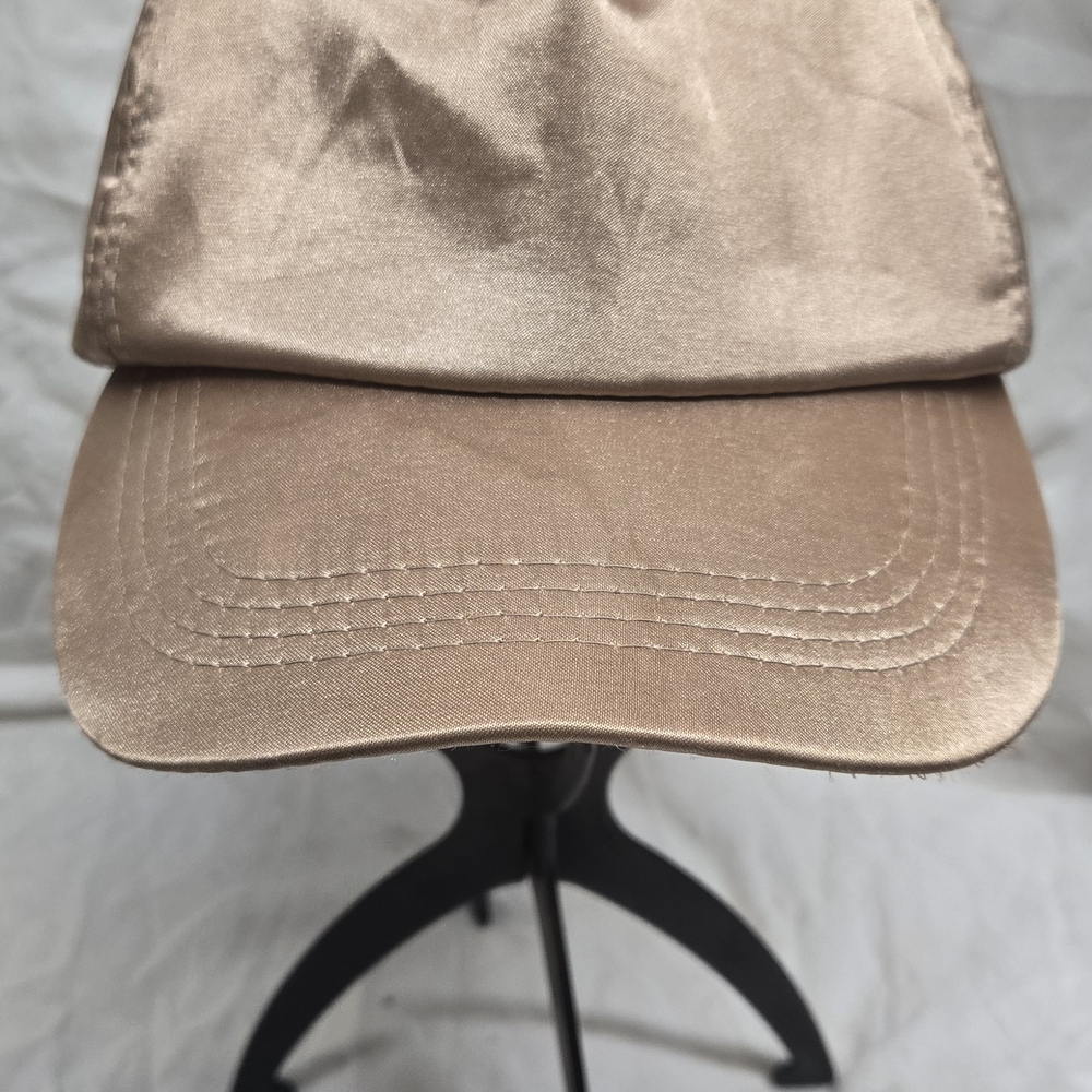 Satin Tan Baseball Cap‎